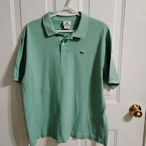 Men's Green Lacoste Size 7 (XL) See Measurements Polo Short Sleeve Shirt